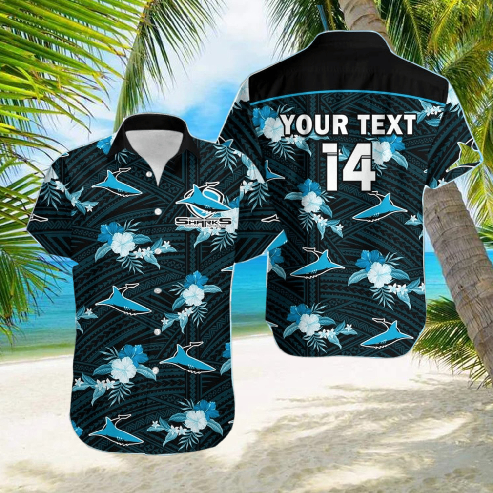 Cronulla Sutherland Sharks Personalized NRL 2023 Tropical Hawaiian Best Gift For Men And Women Fans hawaiian shirt - Limotees