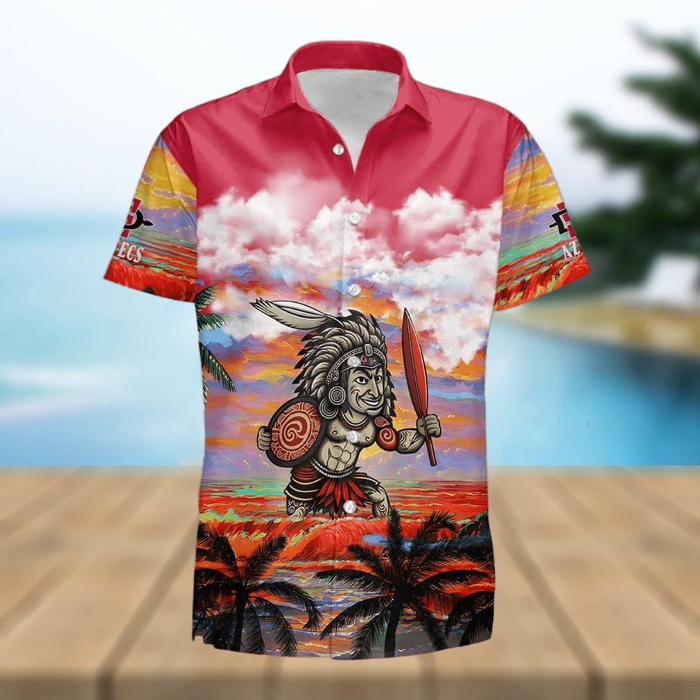 Custom Name San Diego State Aztecs Mens Basketball Sunset Pattern Hawaiian Shirt - Limotees