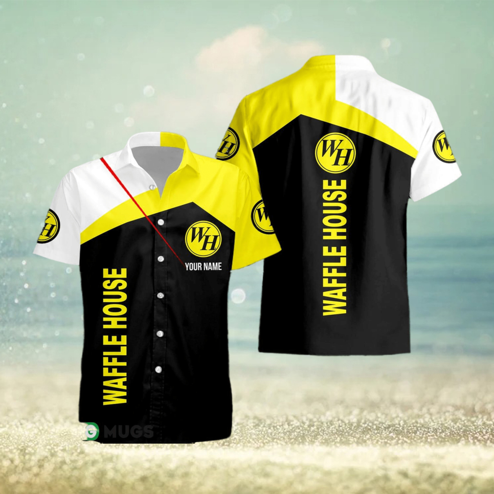 Custom Name waffle house Style 7 Logo Trademark 3D Hawaiian Shirt For Men And Women Gift - Limotees