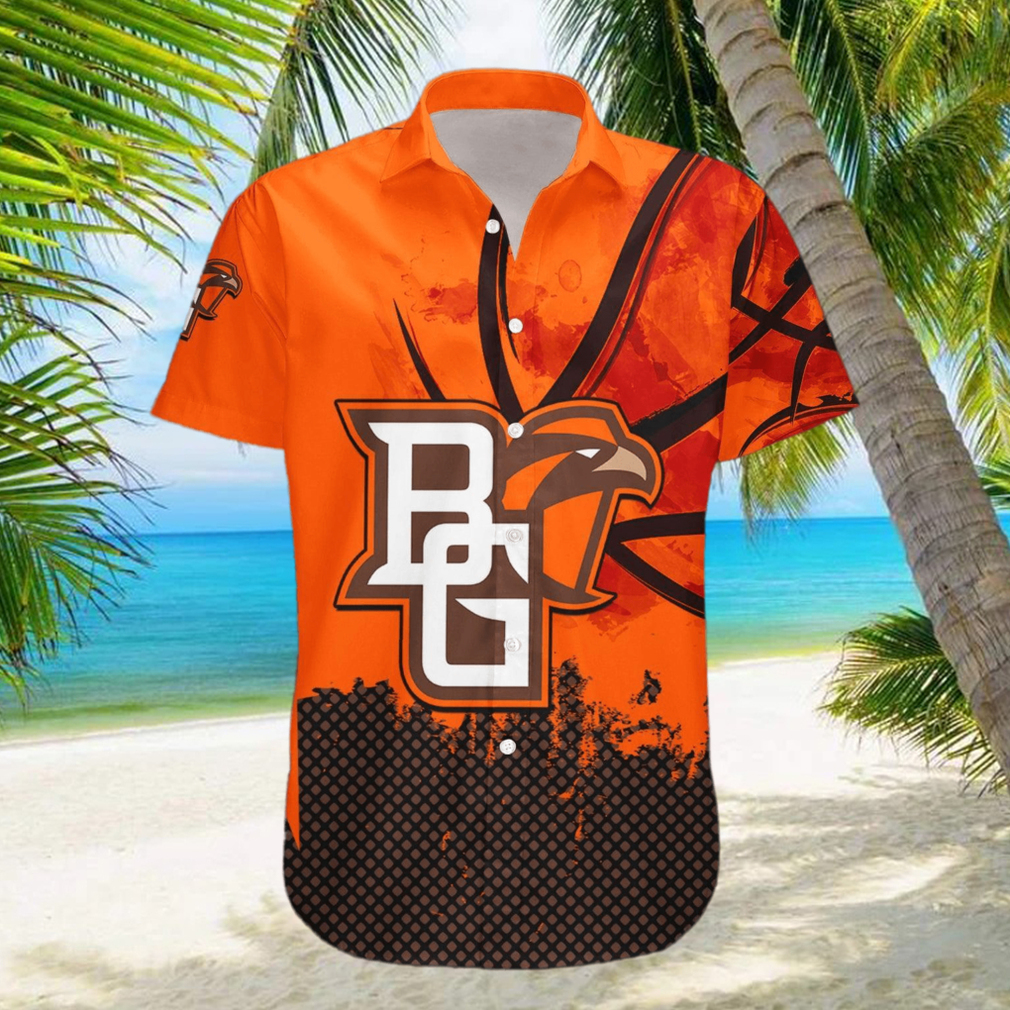 Custom Number And Name Bowling Green Falcons Hawaiian Shirt Basketball Net Grunge Pattern NCAA Gift For Fans hawaiian shirt - Limotees