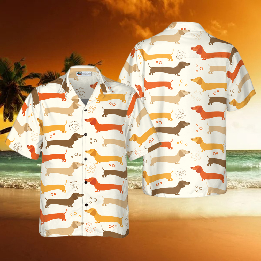 Cute Dachshund Pattern Hawaiian Shirt - Limotees