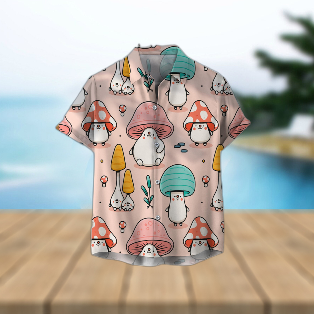 Cute Mushroom Unisex 3D Hawaiian Shirt Top Gift For Men And Women Holiday - Limotees