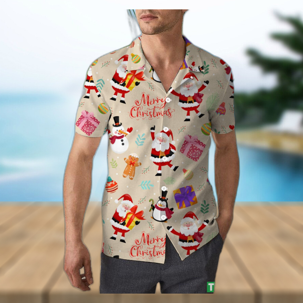 Cute Santa Claus Christmas Unisex 3D Hawaiian Shirt Affordable Gift For Men And Women Holiday - Limotees