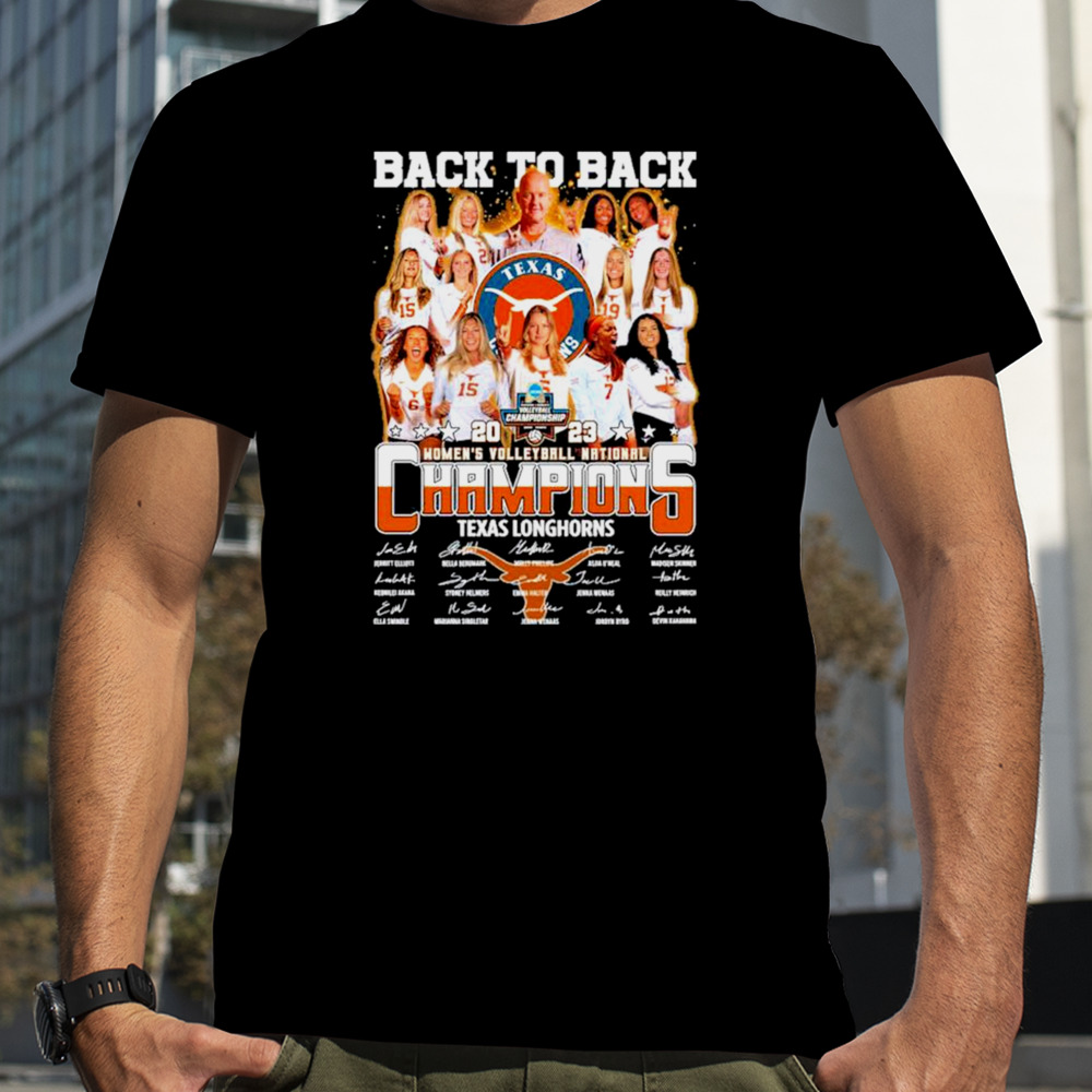 Texas Longhorn Back To Back 2023 Women’s Volleyball National Champions Signatures Shirt