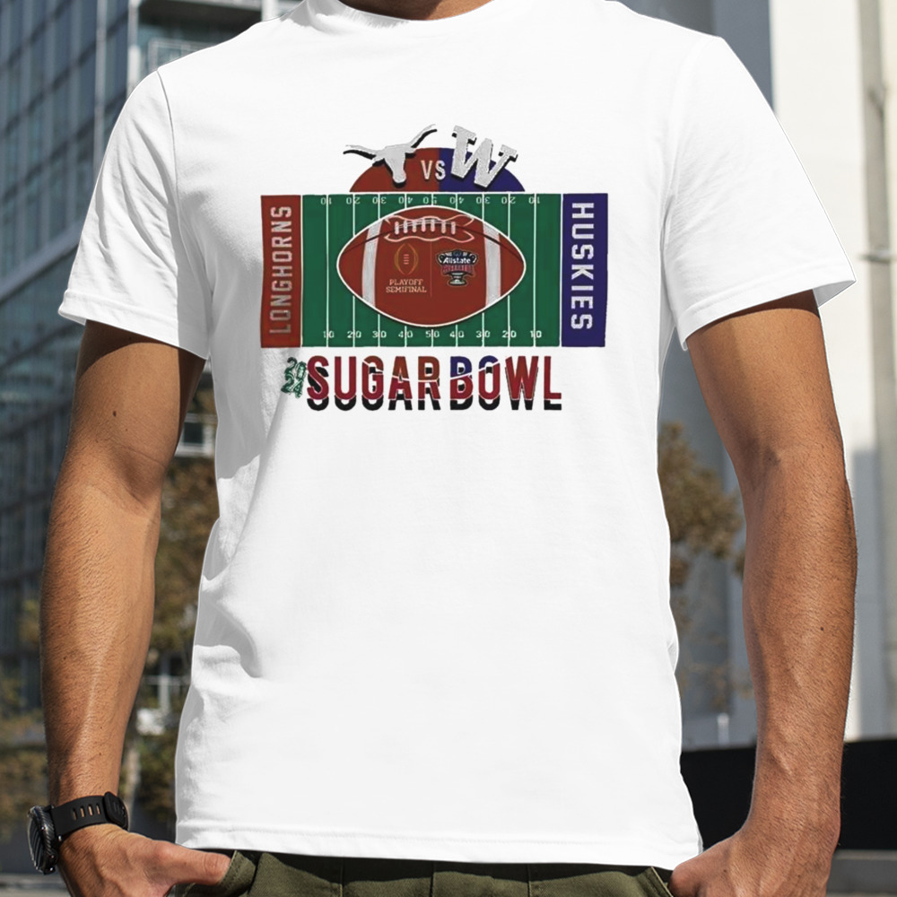 Texas Longhorn Sugar Bowl Bound Dualing Logo Longhorn Vs Huskies 2023 T-shirt