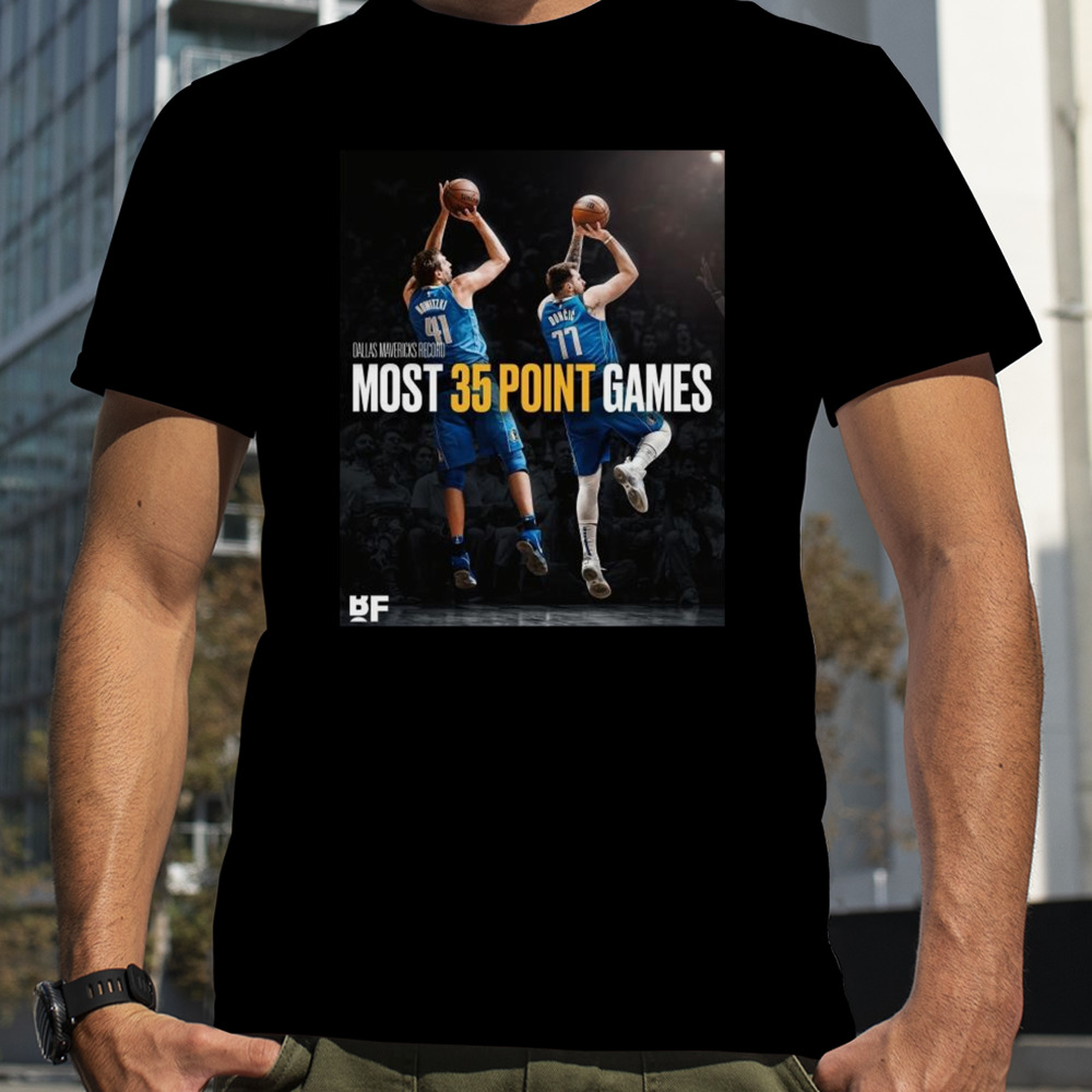 The Next Legend Of Mav – Luka Doncic Surpasses Dirk Nowitzki For The Most 35 Point Games In Dallas Mavericks History T-shirt