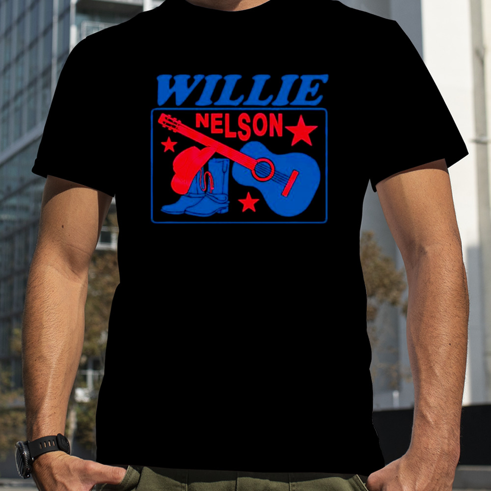 Willie nelson guitar Cowboy boots shirt