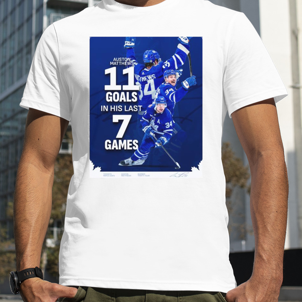 Auston Matthews 11 Goals in his last 7 games shirt