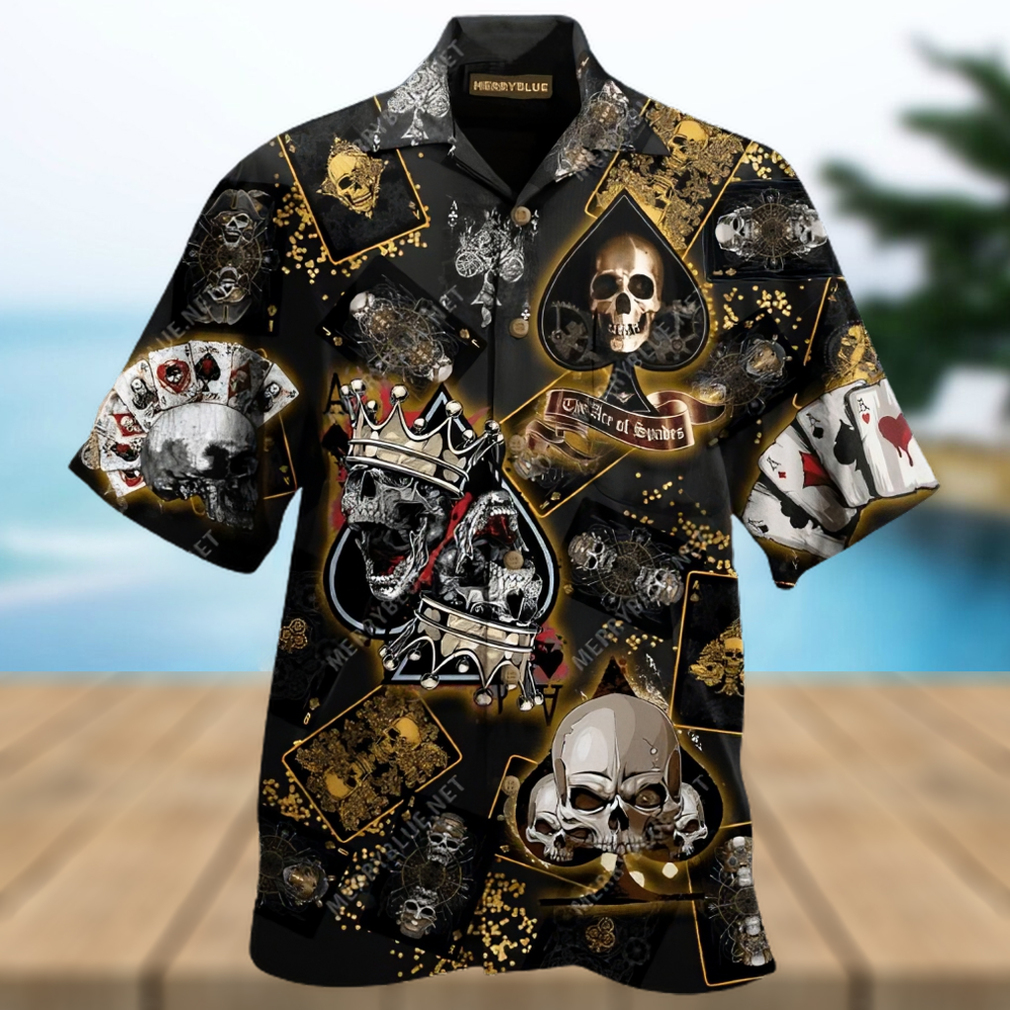 DANGEROUS SKULL POKER HAWAIIAN SHIRT COLORFUL SHORT SLEEVE SUMMER BEACH - Limotees