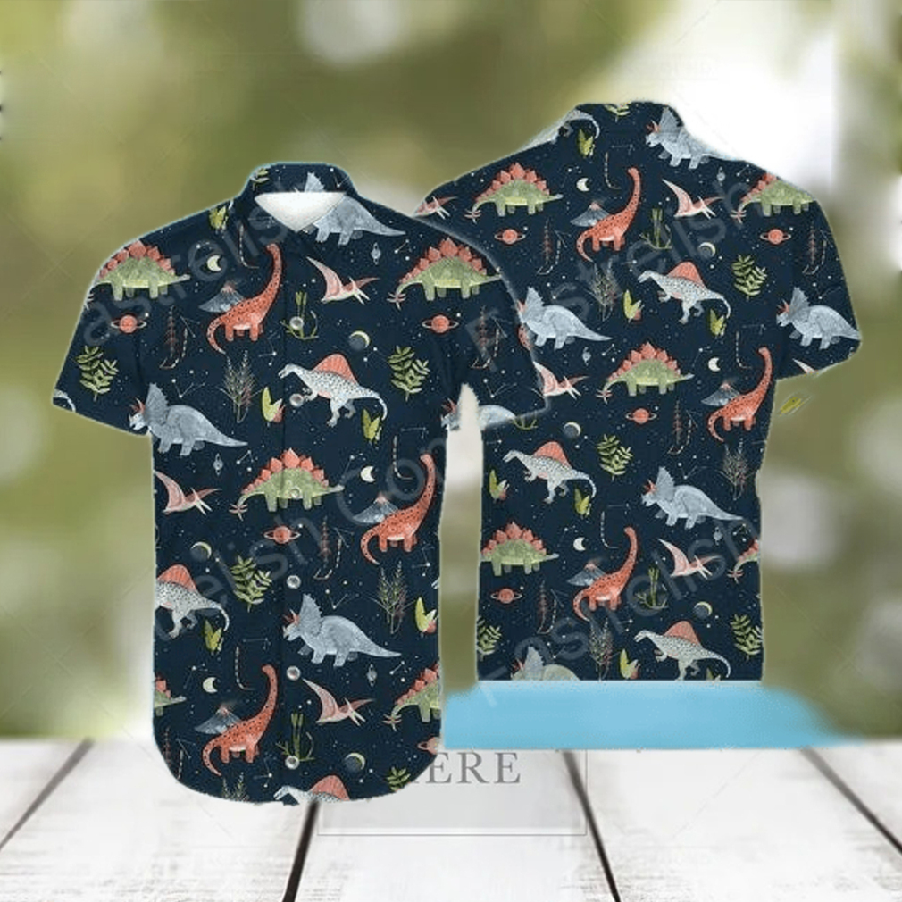 DINOSAUR COSMIC NIGHT HAWAIIAN SHIRT - Limotees