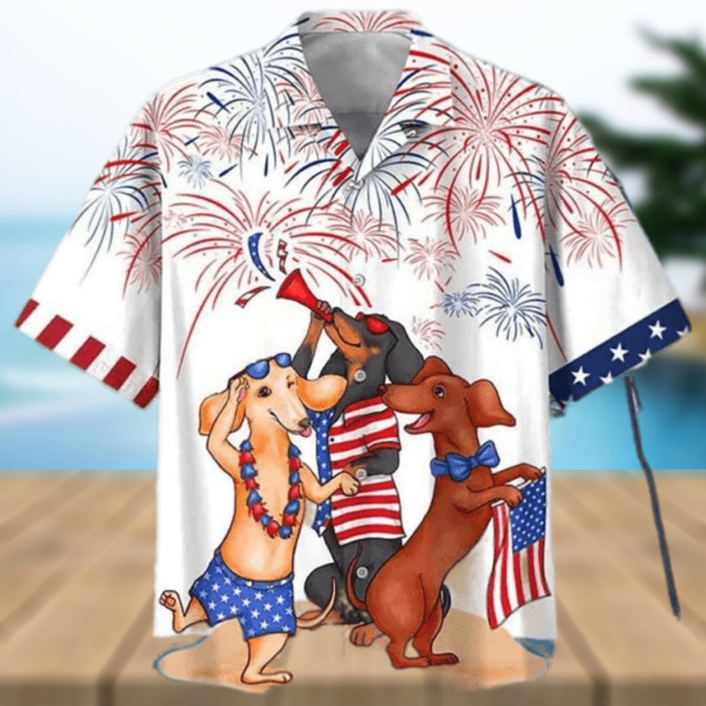 Dachshund 4th Of July 3D Funny Hawaiian Shirt - Limotees