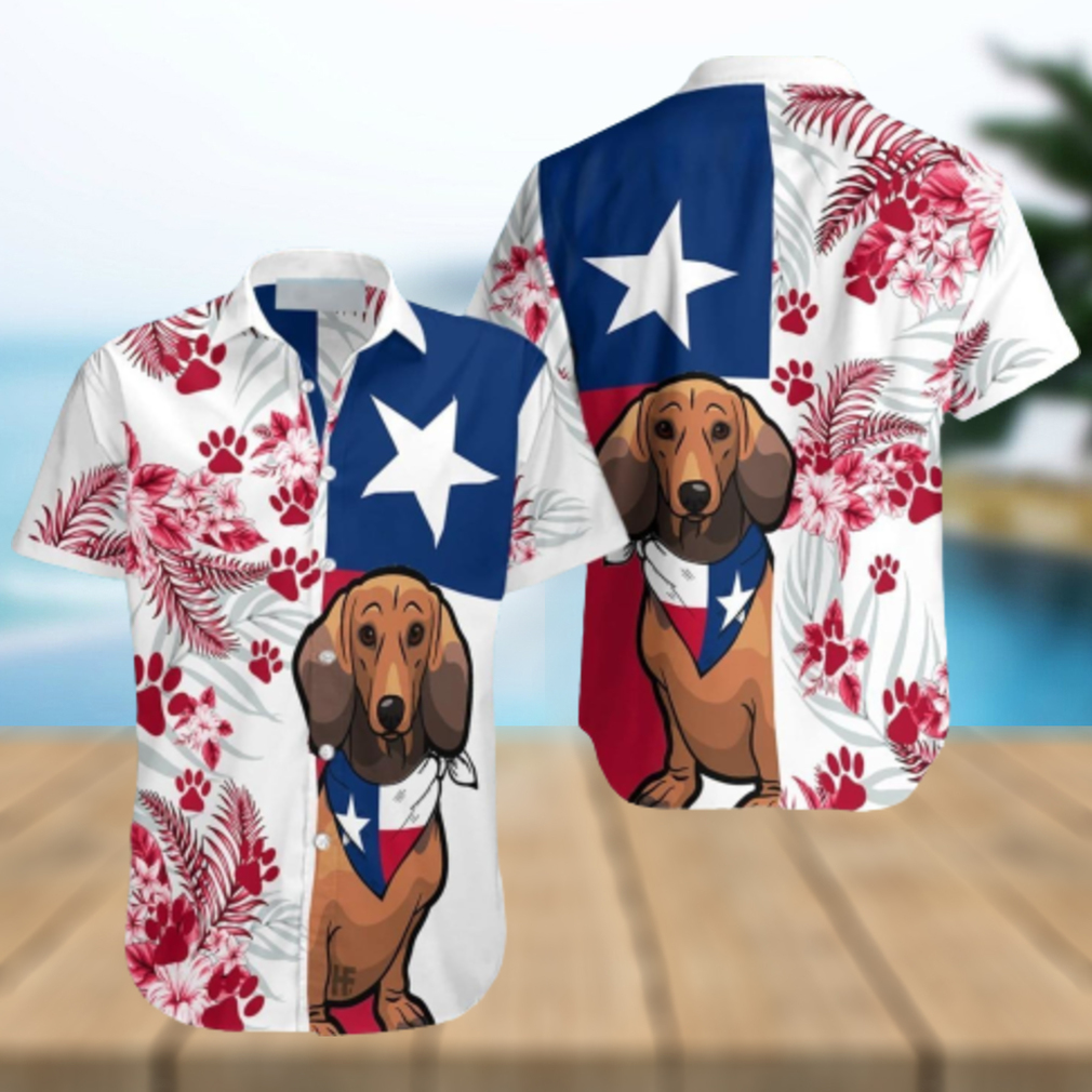 Dachshund Texas Flag Hawaiian Shirt - Limotees