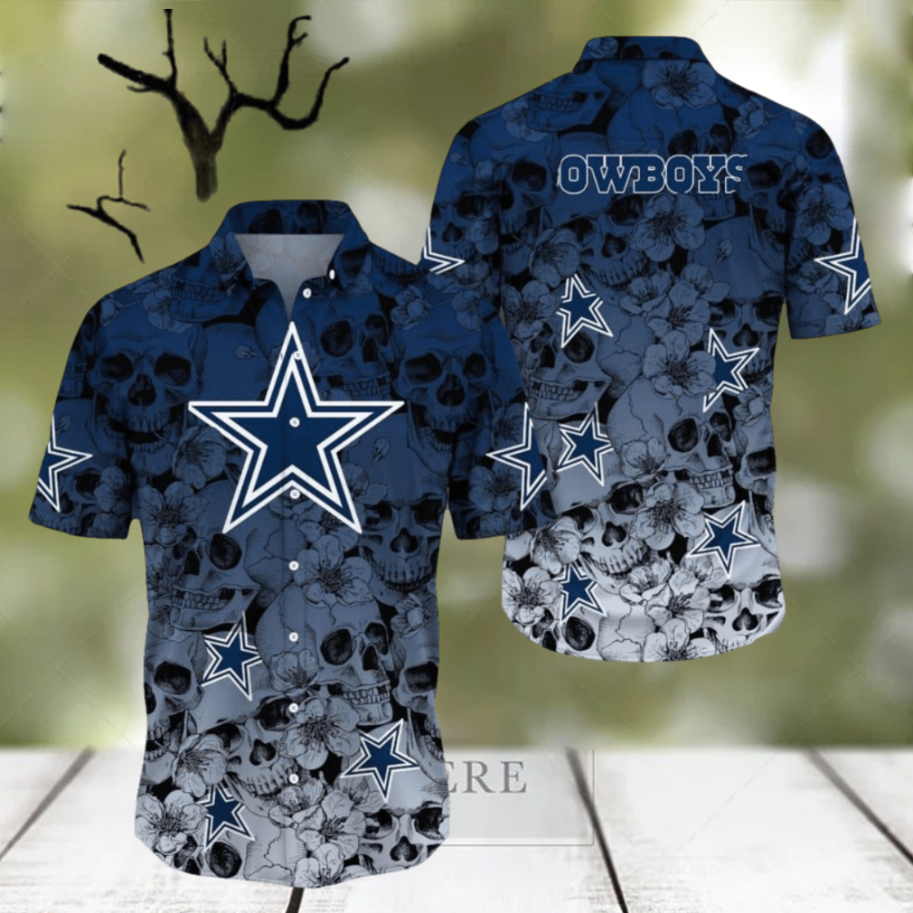 Dallas Cowboys Halloween Aloha Skull 3D Hawaiian Shirt For Fans Gift Christmas Men And Women - Limotees