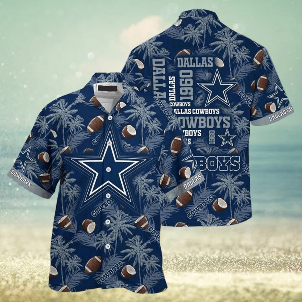 Dallas Cowboys Hawaiian Shirt Coconut Tree Pattern All Over Print - Limotees