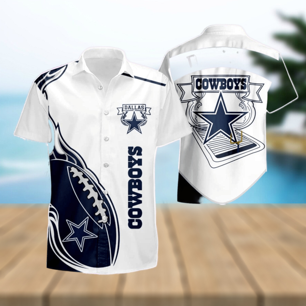 Dallas Cowboys Mens Fireball Summer Hawaiian Shirt And Short - Limotees