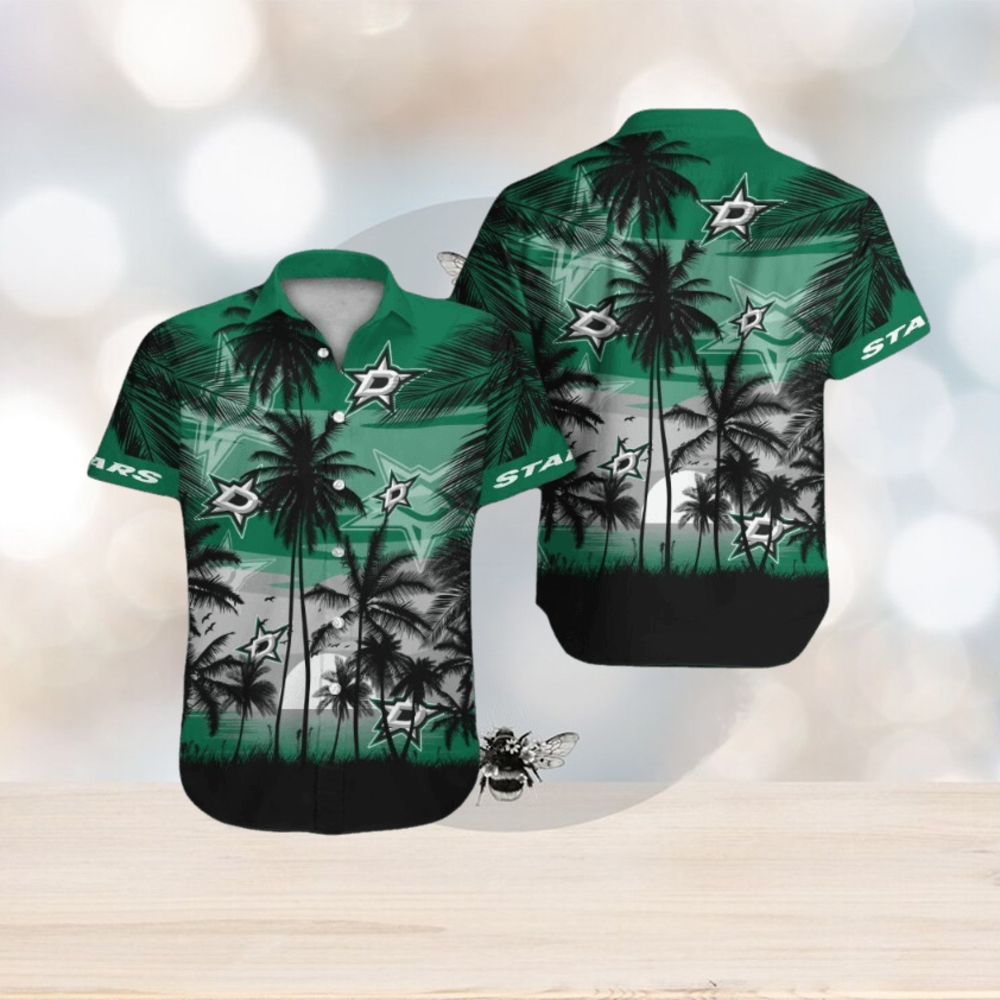 Dallas Stars Short Sleeve Button Up Tropical Hawaiian Shirt - Limotees