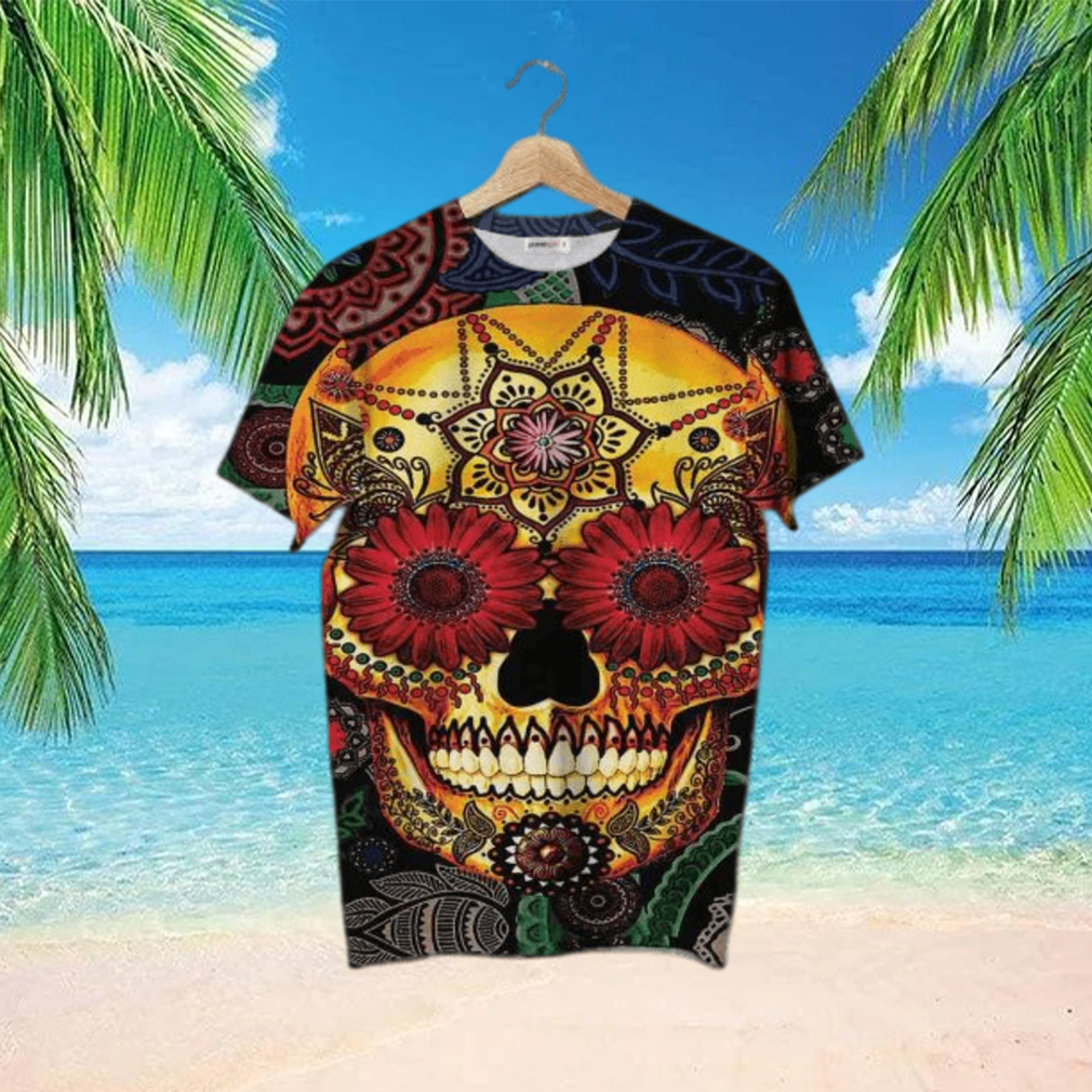 Day Of The Dead Sugar Skull Hawaiian Shirt 3D Printed Graphic Tees - Limotees