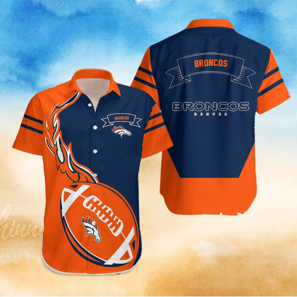 Denver Broncos NFL Flame Ball Hawaiian Shirt - Limotees