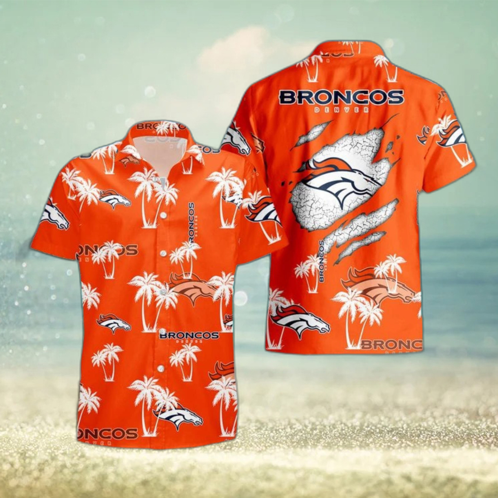 Denver Broncos Palm Tree Pattern Hawaiian Shirt Beach Summer Gift - Limotees