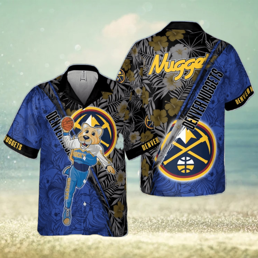 Denver Nuggets Green Hibiscus Flower Pattern Print Hawaiian Shirt - Limotees