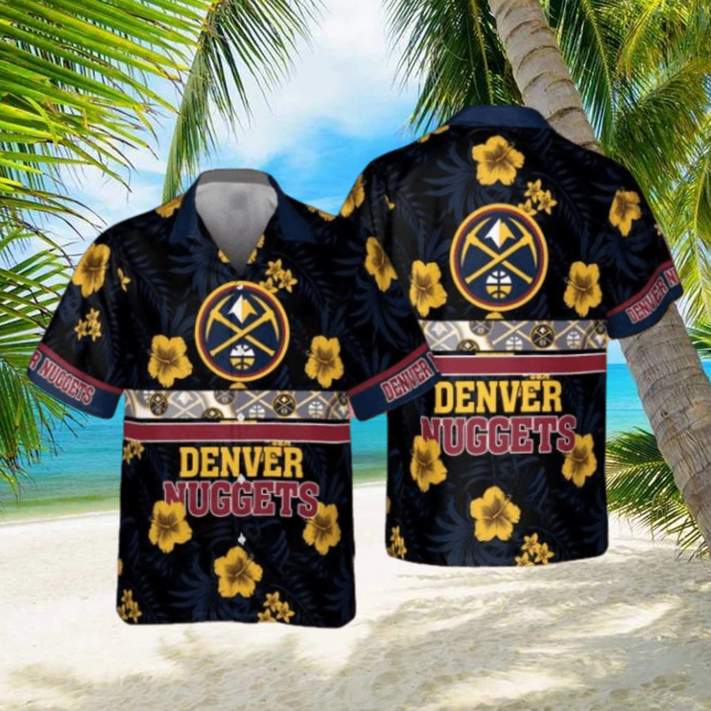 Denver Nuggets National Basketball Association 2023 Hibiscus Logo AOP Hawaiian Shirt - Limotees