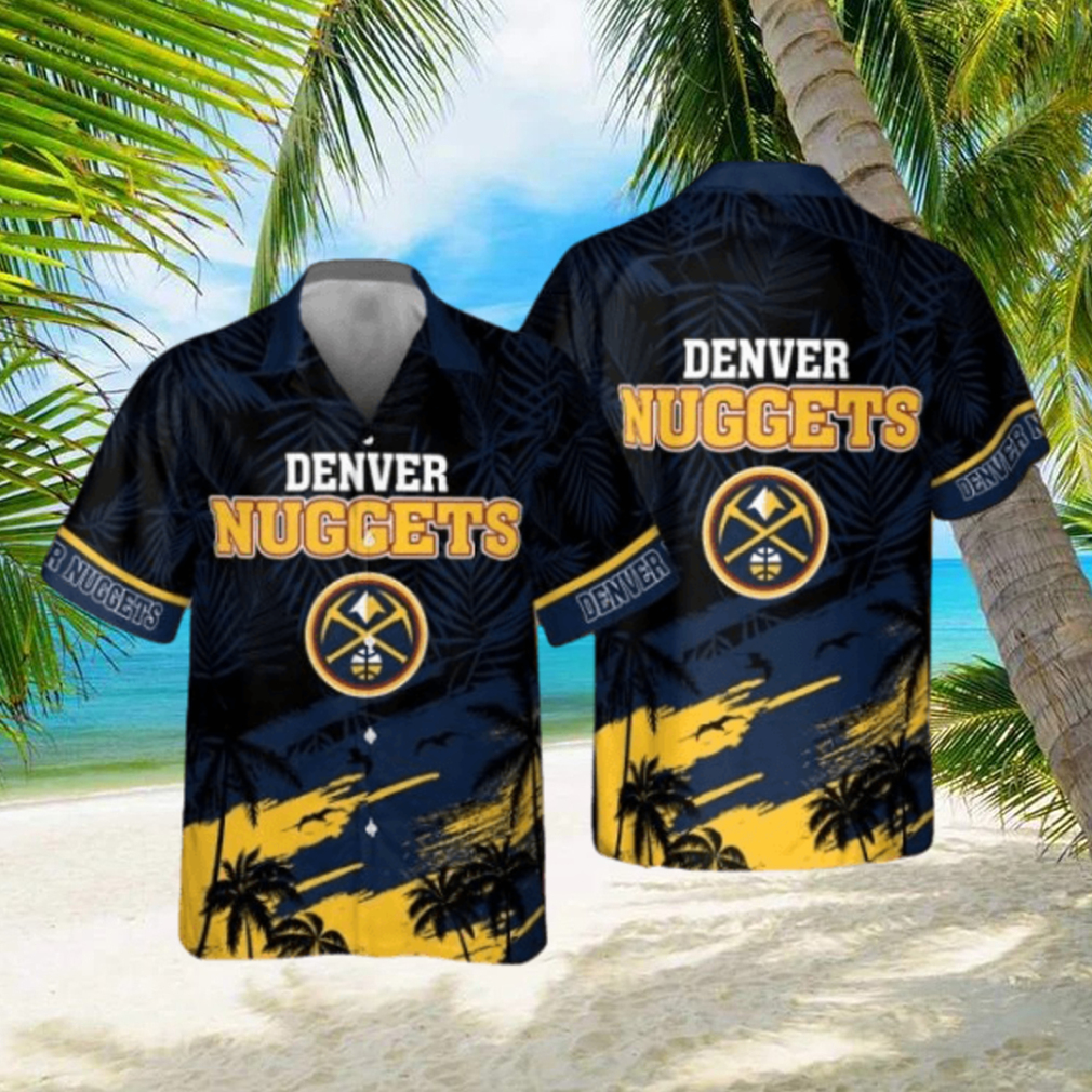 Denver Nuggets National Palm Tree Pattern Basketball Association 2023 AOP Hawaiian Shirt - Limotees