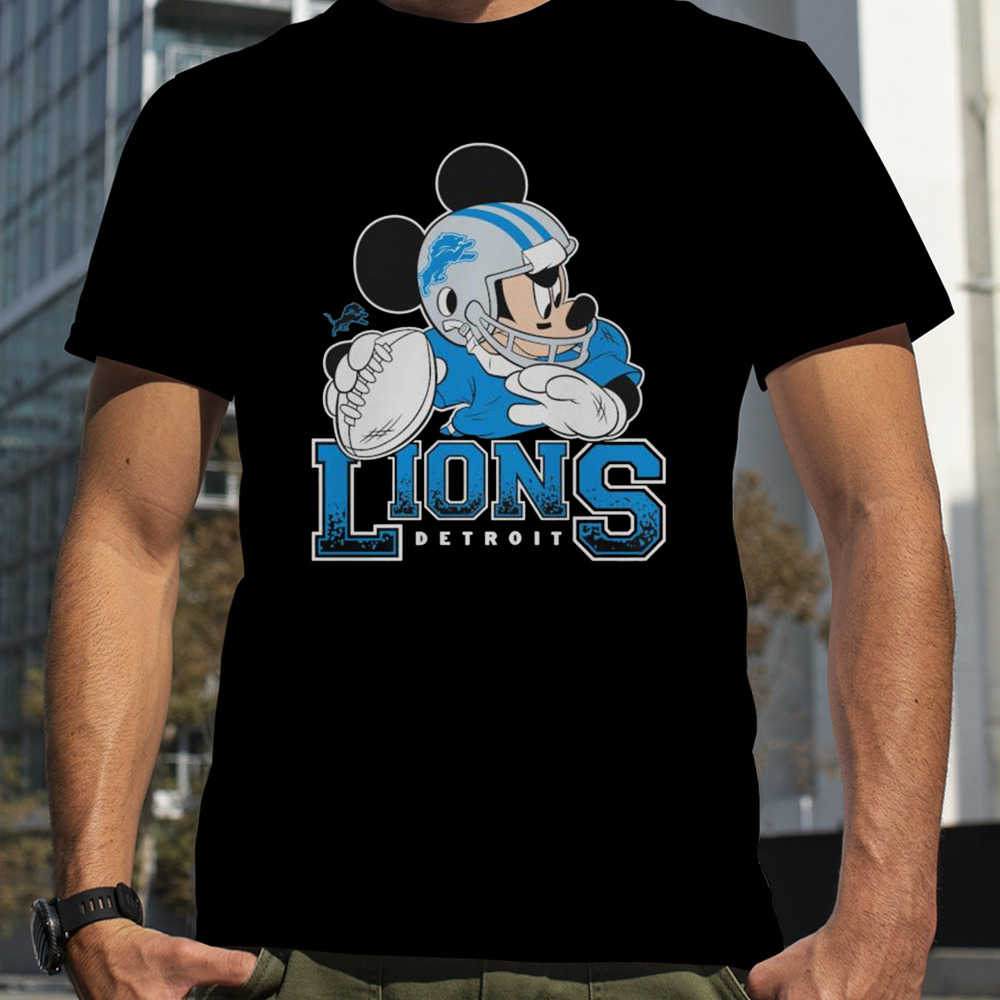 Detroit Lions Junk Food Scarlet Disney Mickey QB T-Shirt