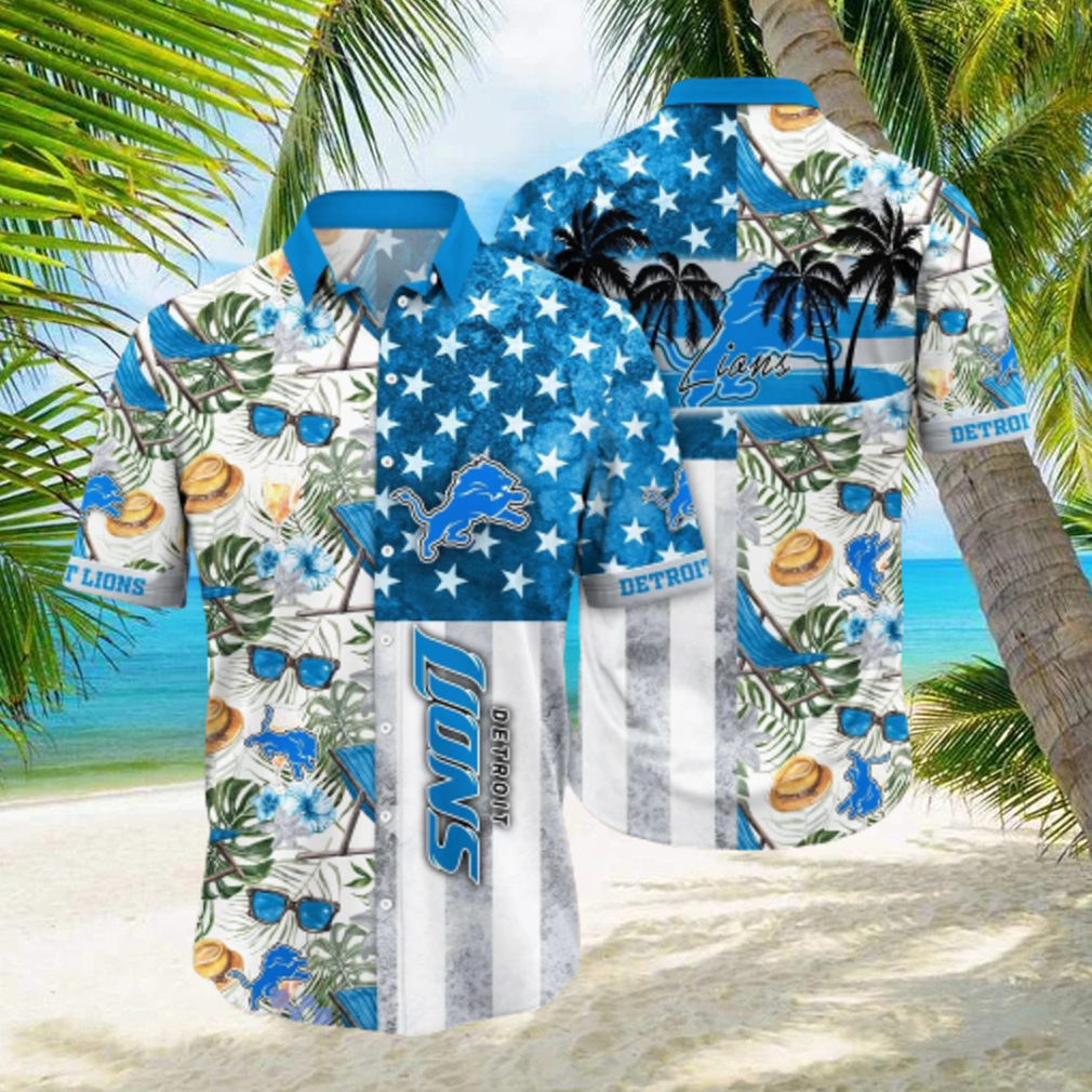 Detroit Lions NFL Flower Funny Summer Beach Pattern Aloha Hawaiian Shirt - Limotees