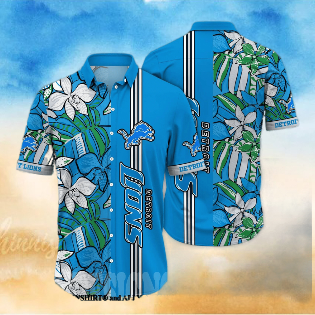 Detroit Lions NFL Flower Unisex All Over Printed Hawaiian Shirt - Limotees