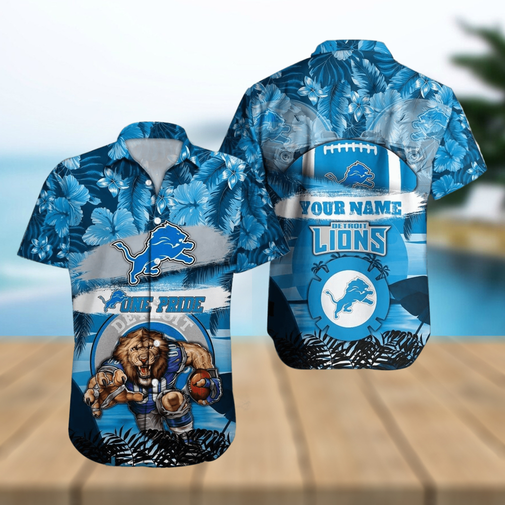 Detroit Lions NFL Hawaiian shirt Custom Name Summer Gift - Limotees