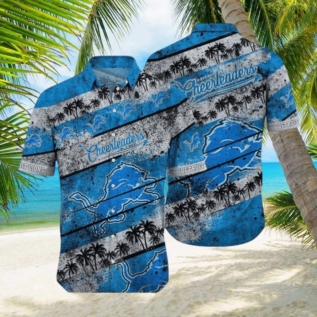 Detroit Lions Nfl Graphic Tropical Pattern Short Sleeve Summer For Fans Leobees Trending Hawaiian Shirt - Limotees