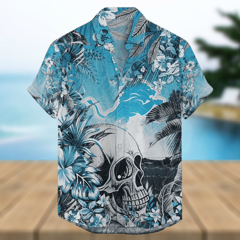 Detroit Lions Tropical Skull NFL Design 6 Beach Hawaiian Shirt Men And Women For Fans Gift - Limotees