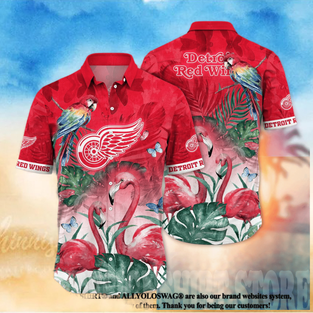 Detroit Red Wings NHL Floral 3D Hawaiian Shirt - Limotees