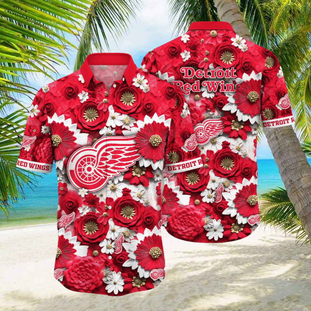 Detroit Red Wings NHL Hawaiian Shirt Trending For This Summer Customize Shirt Any Team - Limotees