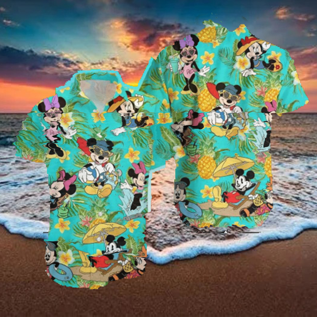 Disney Hawaiian Shirt Disney Mickey Mouse Hawaiian Pineapple Limited Edition Aloha Shirt Hawaiian Beach Short - Limotees