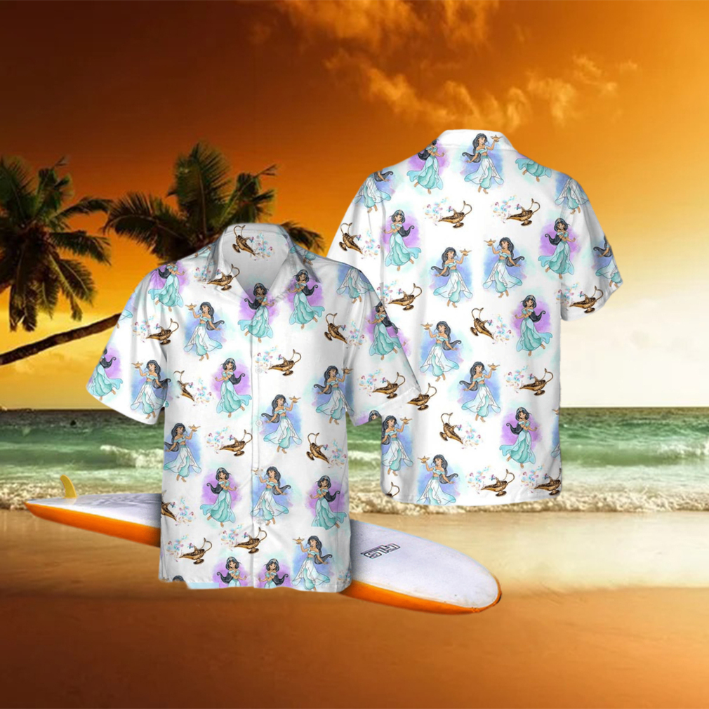 Disney Jasmine Aladdin Genie Lamp Summer an Disney Princess Hawaiian Shirt - Limotees