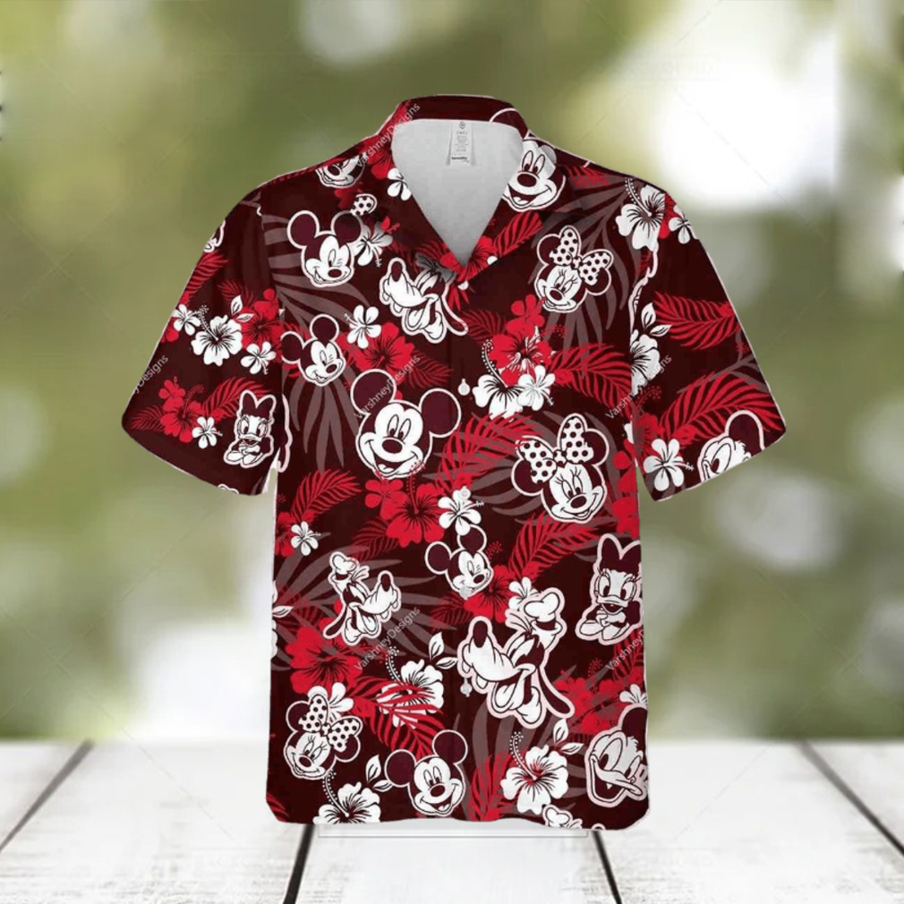 Disney Mickey Mouse Floral Aloha Hawaiian Shirt - Limotees