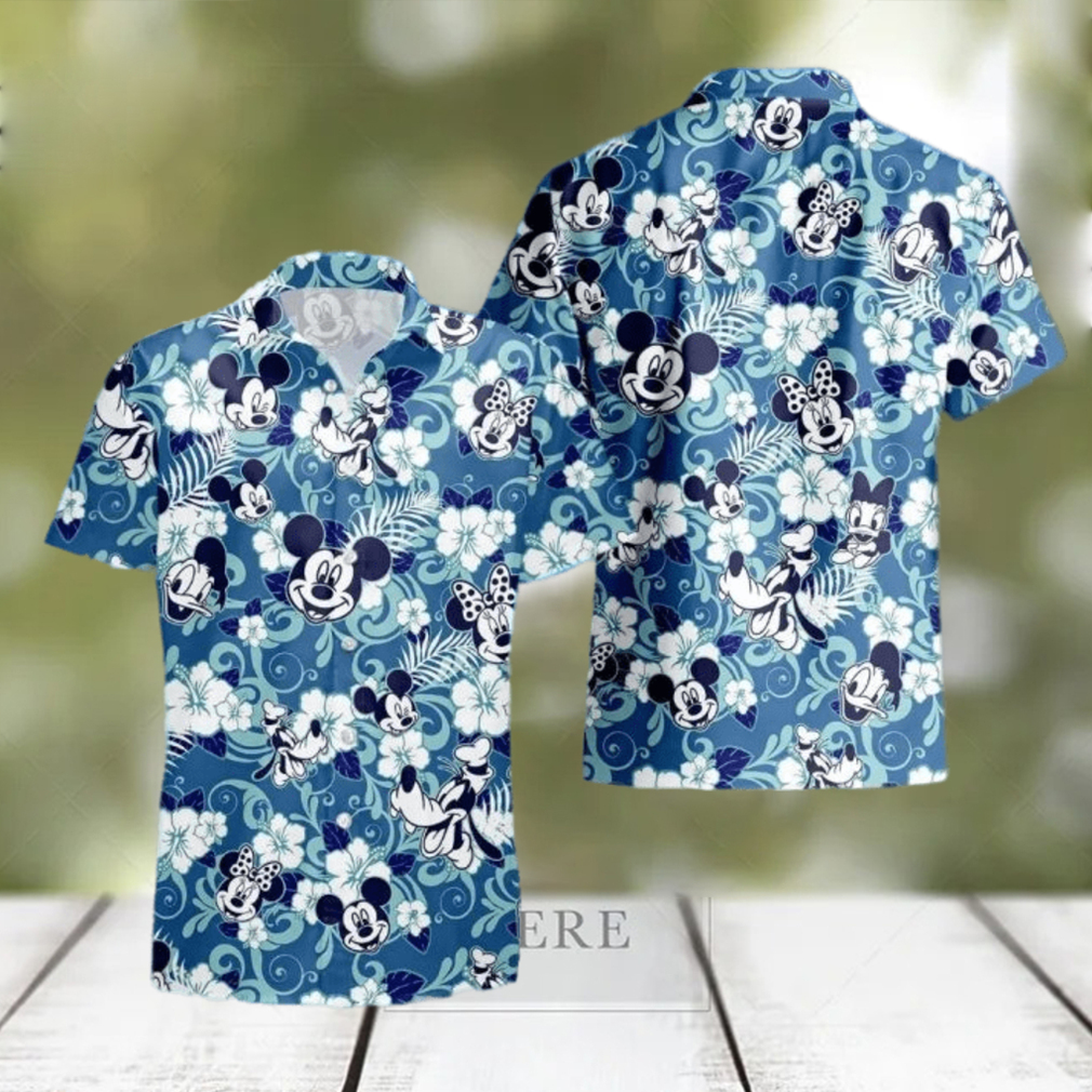 Disney Mickey Mouse Floral Aloha Summer Hawaiian Shirt - Limotees