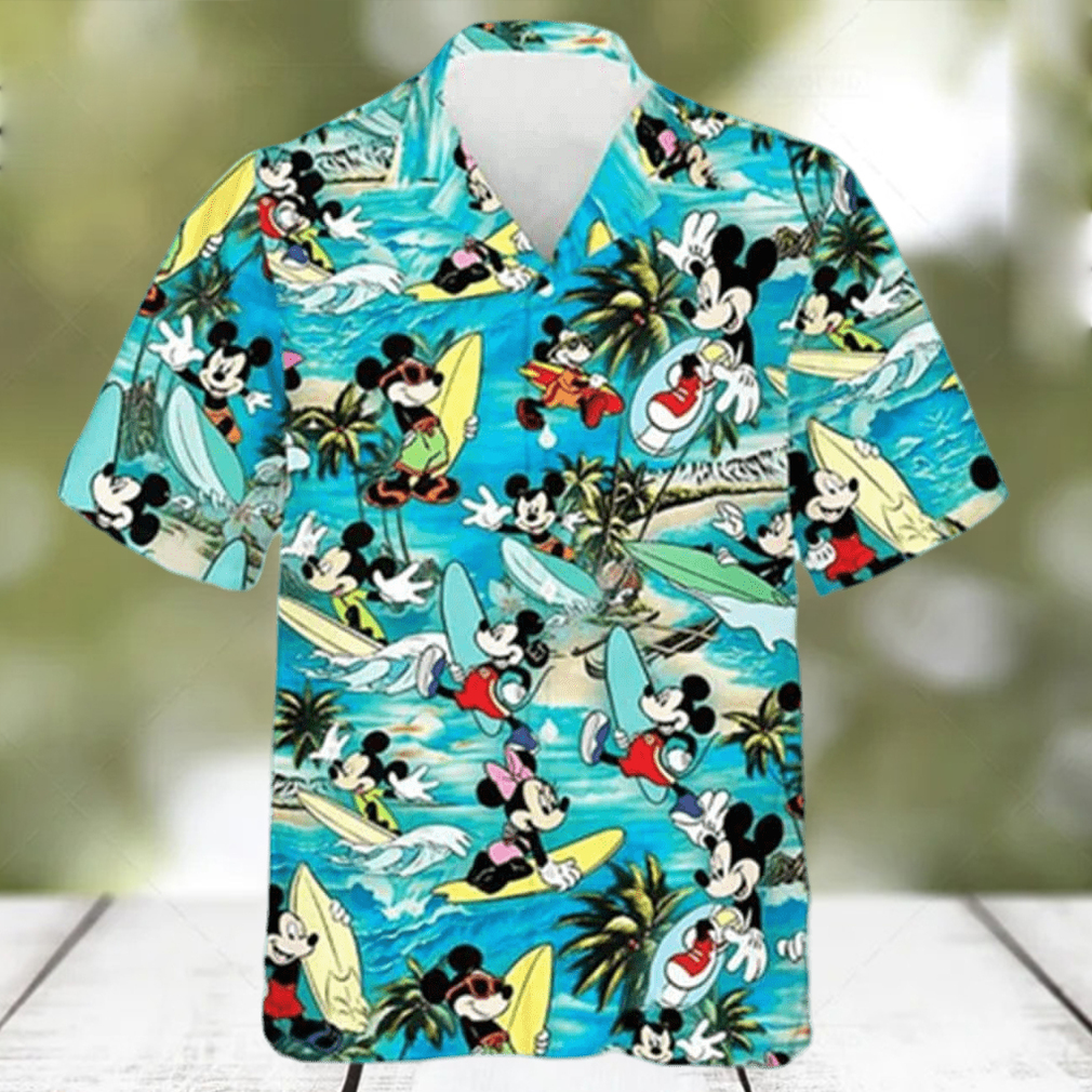 Disney Mickey Mouse Surfing Hawaiian Shirt Gift For Beach Holiday - Limotees