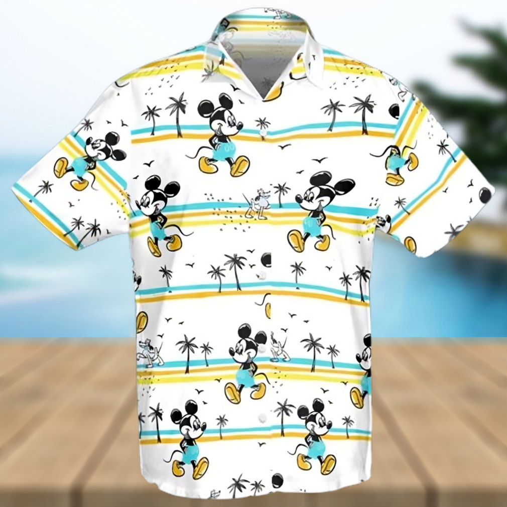 Disney Mickey Mouse Walking On Beach Hawaiian Shirt - Limotees