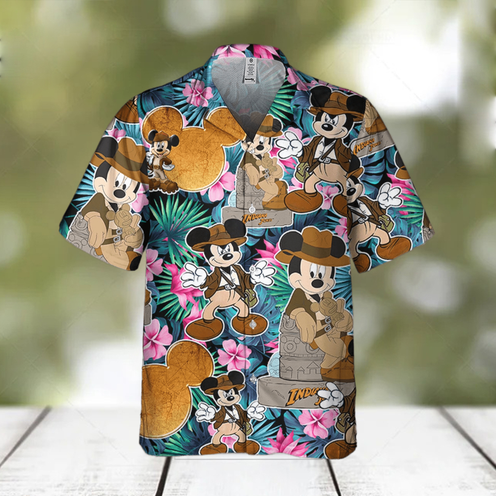 Disney Mickey Summer Tropical Floral Indiana Jones Disney Hawaiian Shirt - Limotees