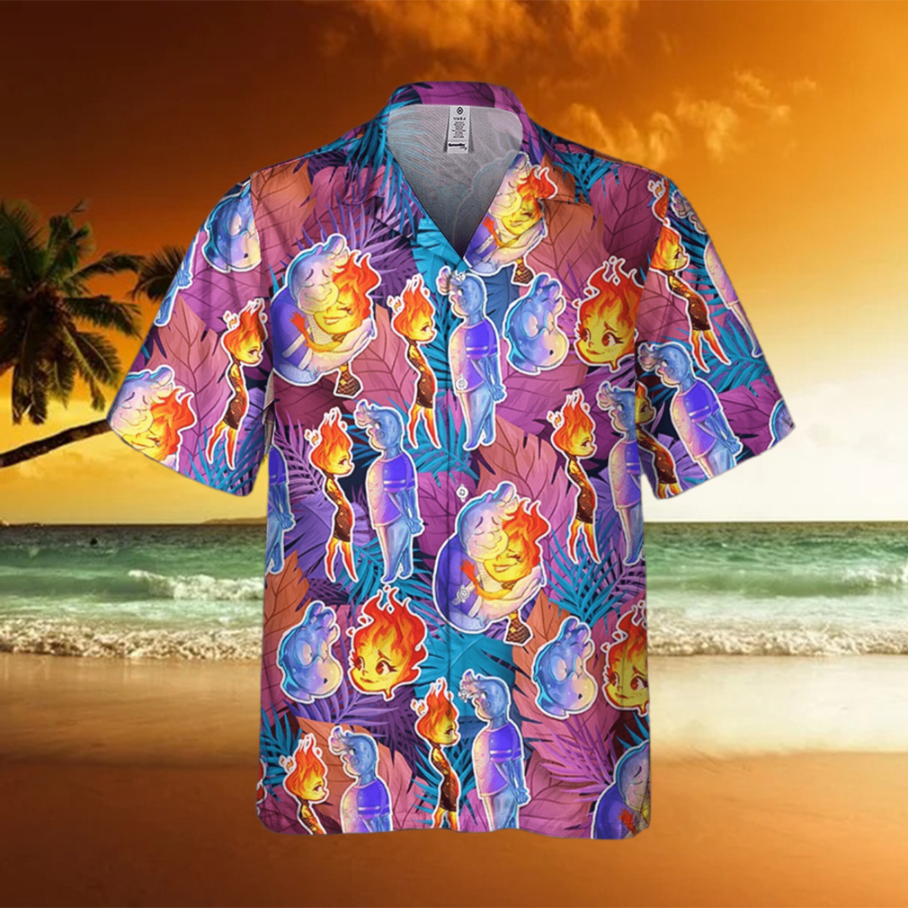 Disney Pixar Elemental Colorful Summer Tropical Pixar Elemental Disney Family Hawaiian Shirt - Limotees