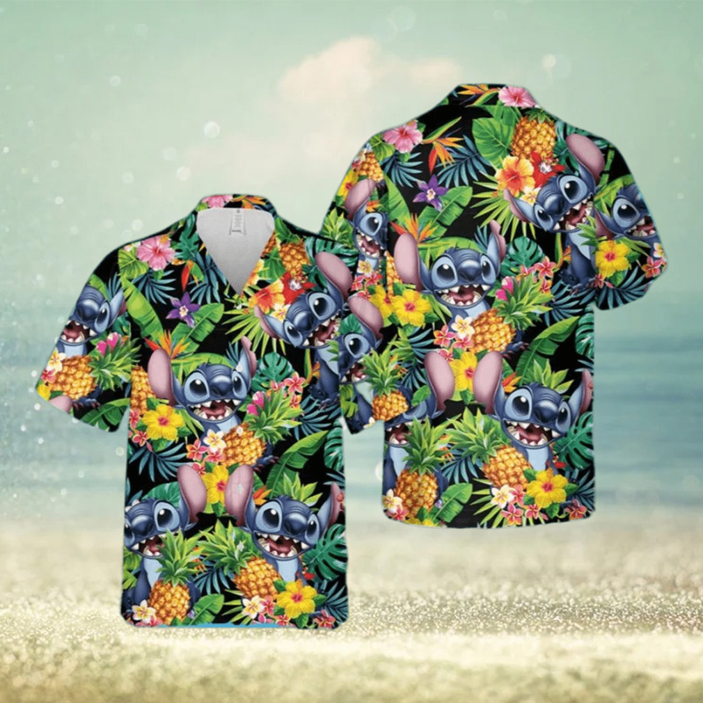 Disney Stitch Hawaiian T Shirt Summer Beach Trip Family Hawaiian Shirt Aloha Shirt Hawaiian Beach Short - Limotees