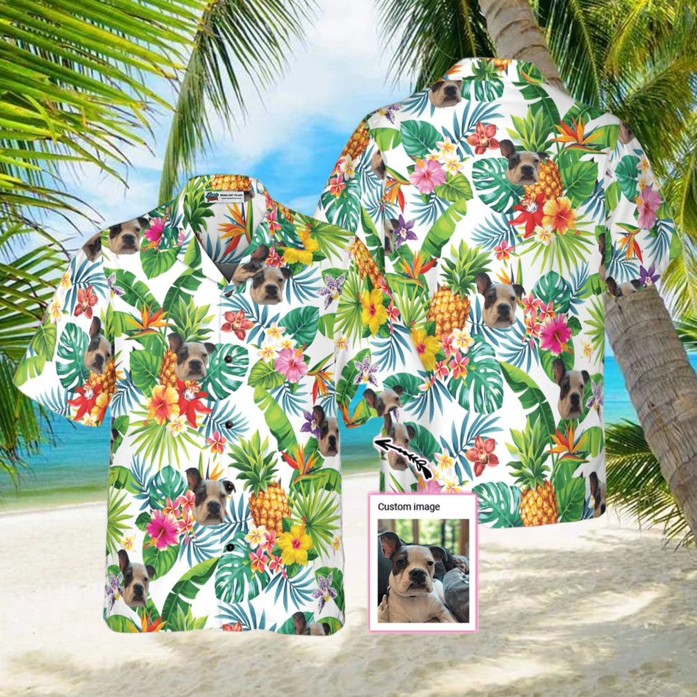 Dog And Tropical Pineapple Custom Men Hawaiian Shirt for Dog Lovers - Limotees