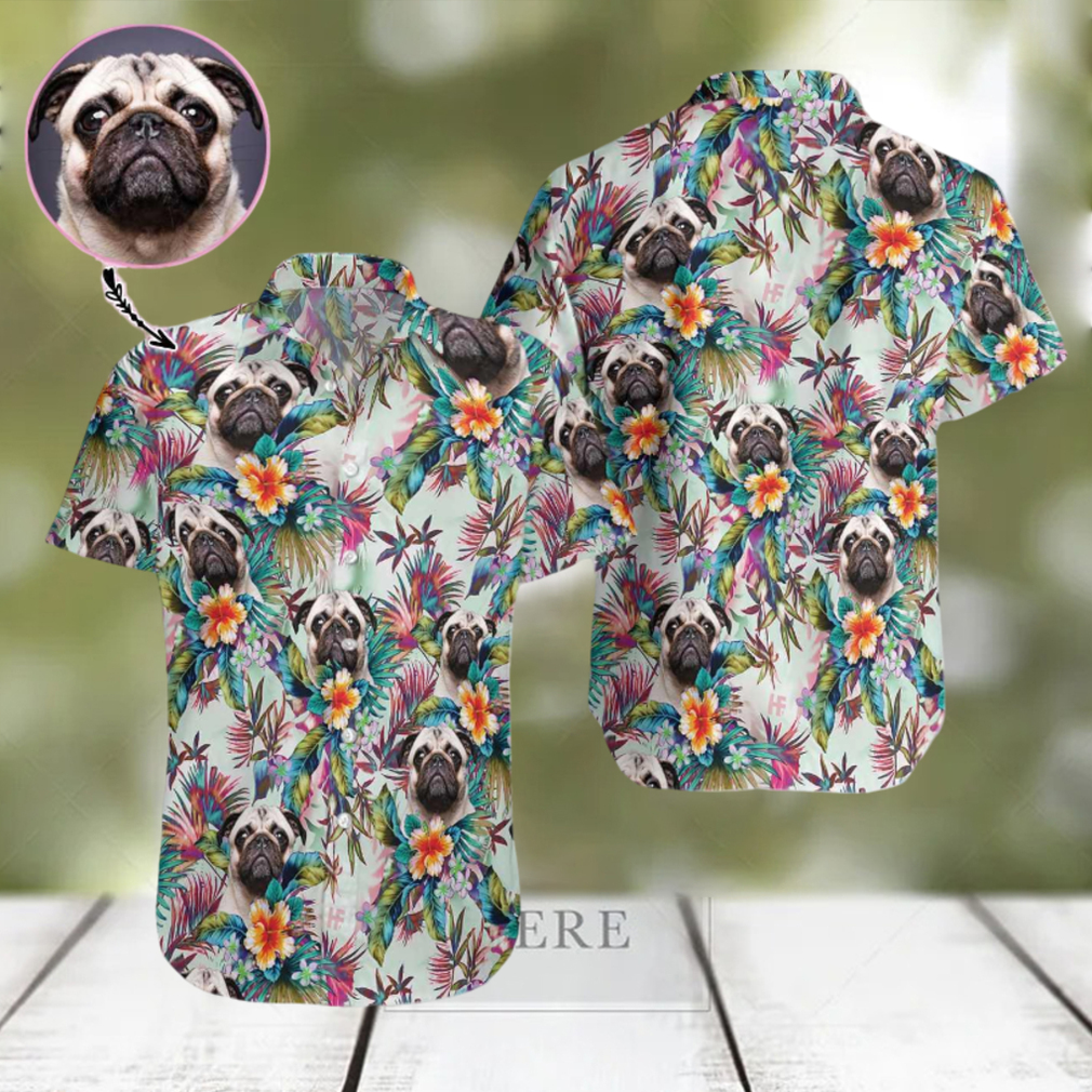 Dog With Tropical Flowers Custom Hawaiian Shirt - Limotees