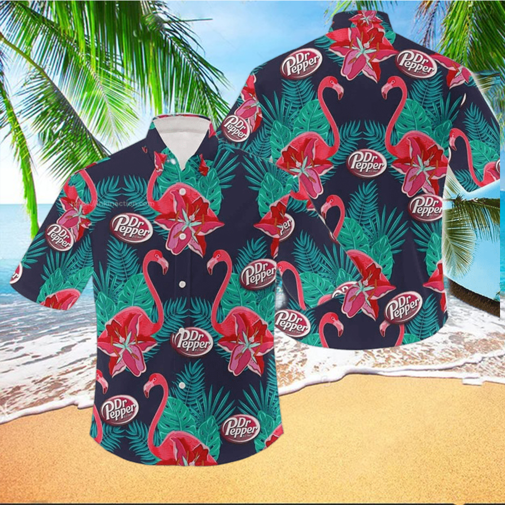 Dr Pepper Floral Flamingo Tropical Hawaiian Shirt - Limotees