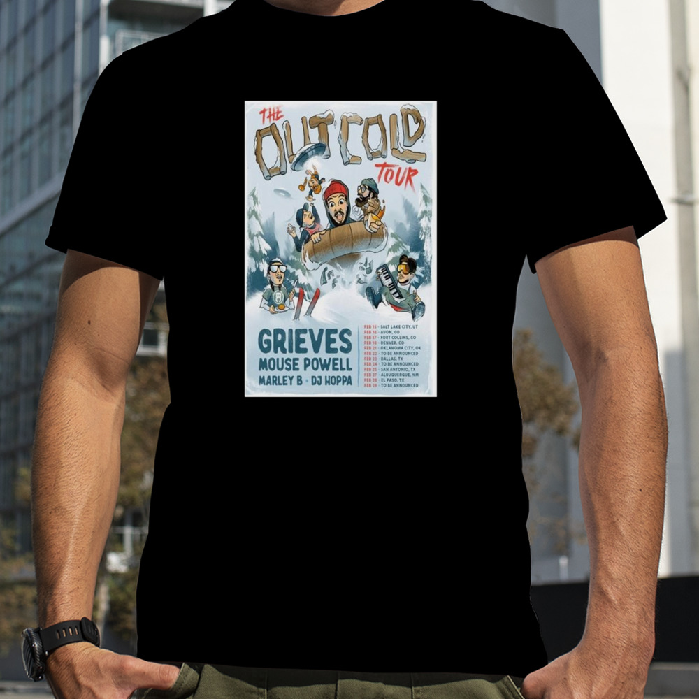 Grieves The Out Cold Tour 2024 Mouse Powell Barley B DJ Hoppa poster shirt