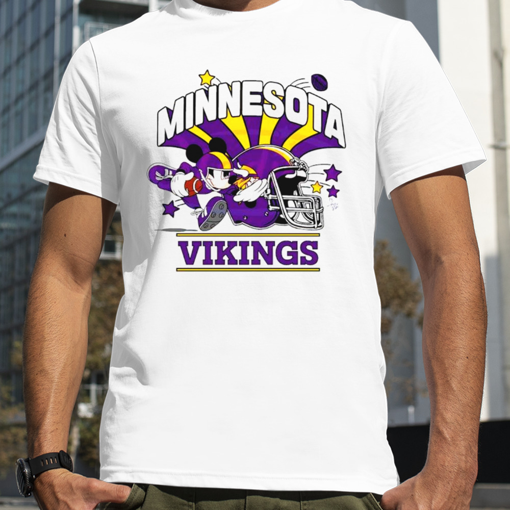 Mickey Mouse football Minnesota Vikings helmet shirt