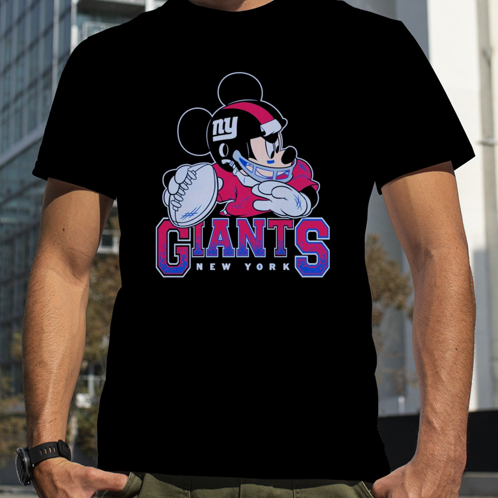 New York Giants Junk Food Scarlet Disney Mickey QB T-Shirt