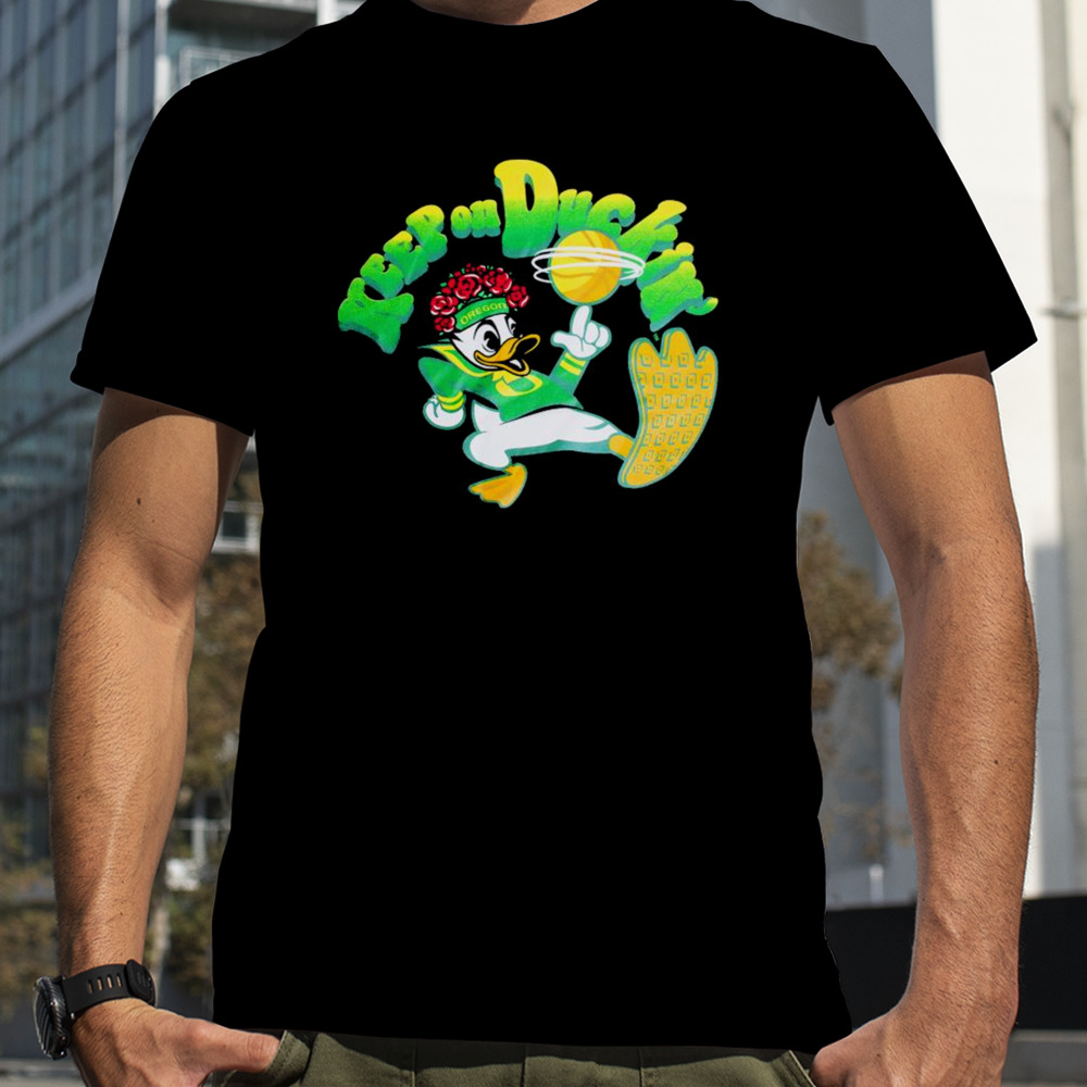 Oregon Ducks Mascot Spinning Ball & Keep on Duckin’ Shirt